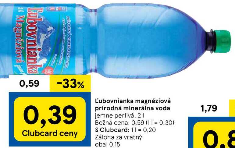 Ľubovnianka magnéziová prírodná minerálna voda, 2 l