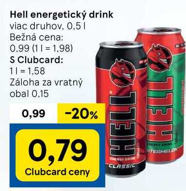 Hell energetický drink, 0,5 l