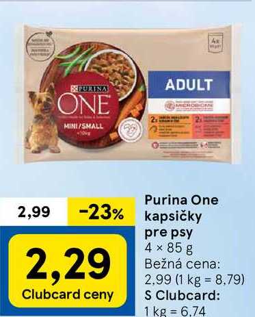 Purina One kapsičky pre psy, 4x 85 g 