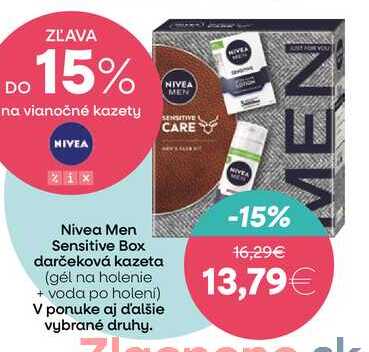 Nivea Men Sensitive Box darčeková kazeta (gél na holenie + voda po holení) 