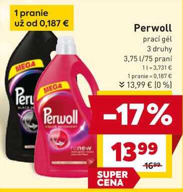 Perwoll prací gél 3,75 l/75 praní