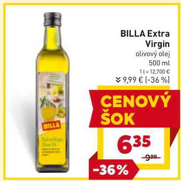 BILLA Extra Virgin olivový olej 500 ml 