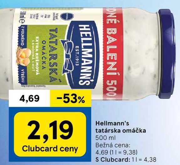 Hellmann's tatárska omáčka, 500 ml