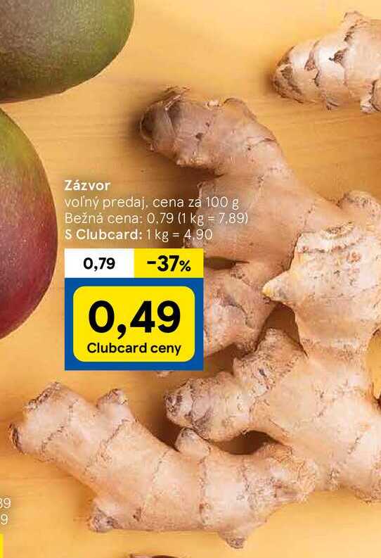 Zázvor, cena za 100 g