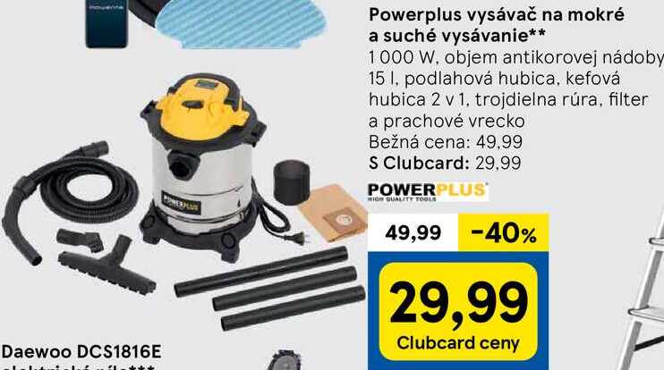 Powerplus vysávač na mokré a suché vysávanie