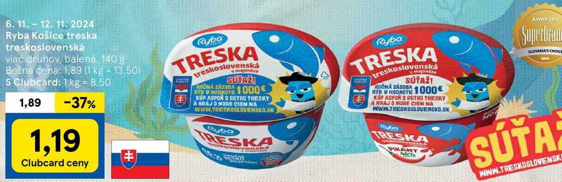 Ryba Košice treska treskoslovenská, 140 g