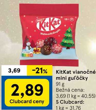 KitKat vianočné mini guľôčky, 91 g 