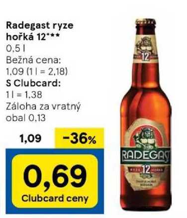 Radegast ryze hořká 12, 0,5 l