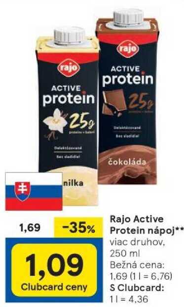 Rajo Active Protein nápoj, 250 ml