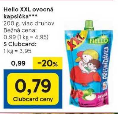 Hello XXL ovocná kapsička, 200 g