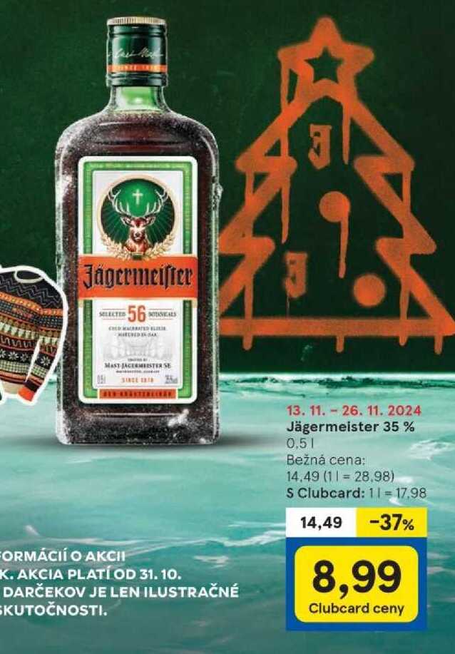 Jägermeister 35 %, 0,5 l v akcii