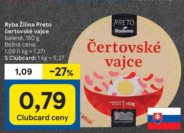 Ryba Žilina Preto čertovské vajce balené, 150 g 