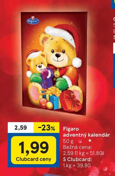 Figaro adventný kalendár 50 g