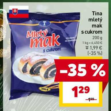 Tina mletý mak s cukrom 200g