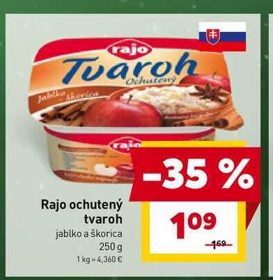 Rajo ochutený tvaroh jablko a škorica 250 g 