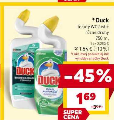 Duck tekutý WC čistič rôzne druhy 750 ml