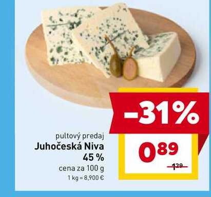 Jihočeská Niva 45% cena za 100 g