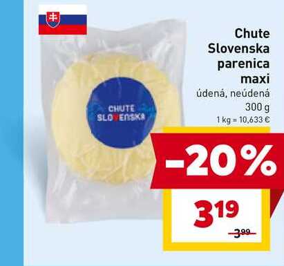 Chute Slovenska parenica maxi údená, neúdená 300 g 