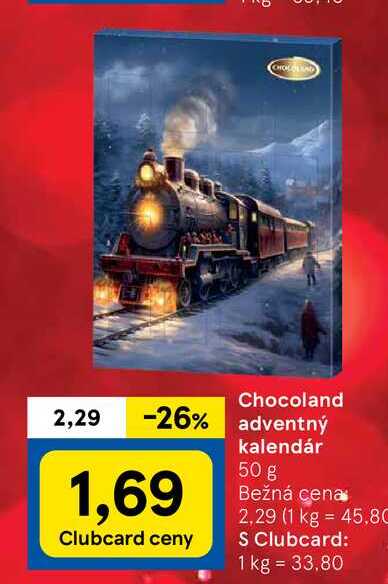 Chocoland adventný kalendár 50 g 