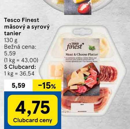 Tesco Finest mäsový a syrový tanier 130 g