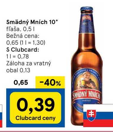 Smädný Mních 10° fľaša, 0,5l v akcii