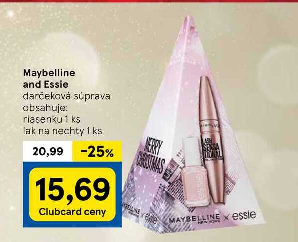 Maybelline and Essie darčeková súprava obsahuje: riasenku 1 ks lak na nechty 1 ks 