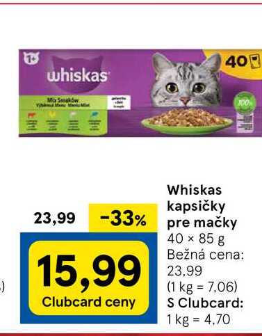 40Whiskas kapsičky pre mačky 40 × 85 g