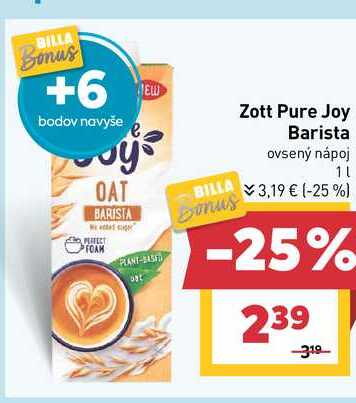 Zott Pure Joy Barista ovsený nápoj 1l