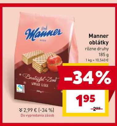 Manner oblátky rôzne druhy 185 g 