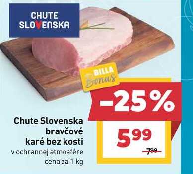 Chute Slovenska bravčové karé bez kosti v ochrannej atmosfére cena za 1 kg