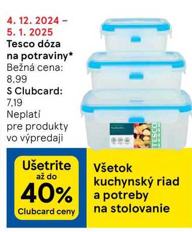 Tesco dóza na potraviny