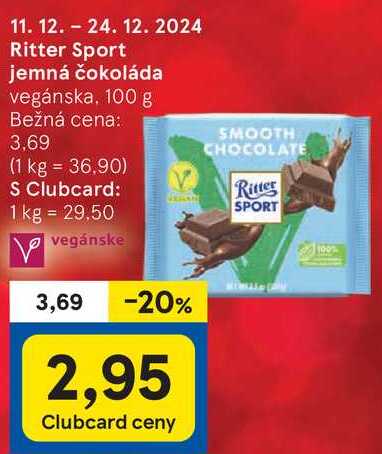 Ritter Sport jemná čokoláda, 100 g