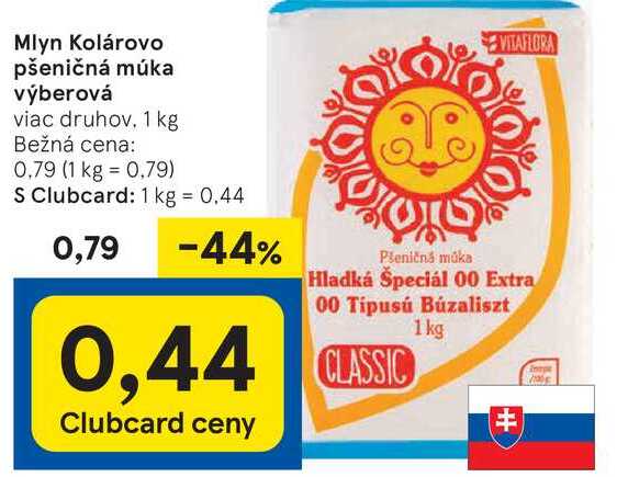 Mlyn Kolárovo pšeničná múka výberová, 1 kg