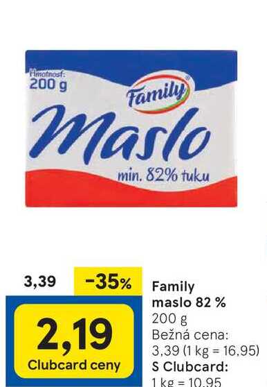 Family maslo 82%, 200 g 