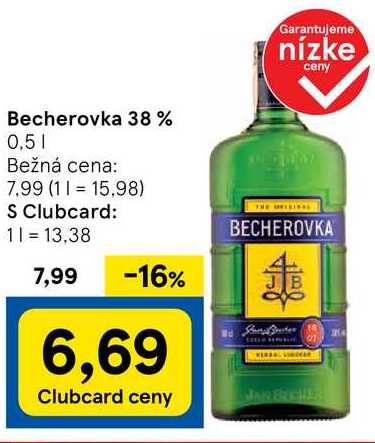 Becherovka 38%, 0,5 l