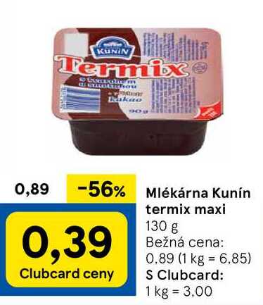 Mlékárna Kunín termix maxi, 130 g 