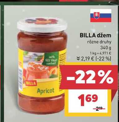 BILLA džem rôzne druhy 340 g 