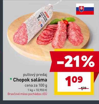 Chopok saláma cena za 100 g