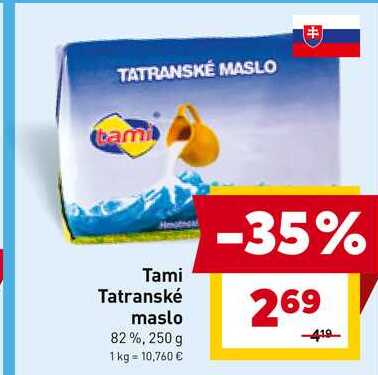 Tami Tatranské maslo 82%, 250 g