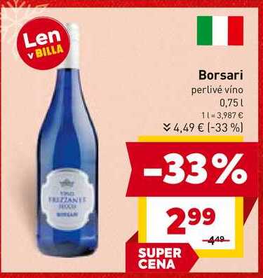 Borsari perlivé víno 0,75l