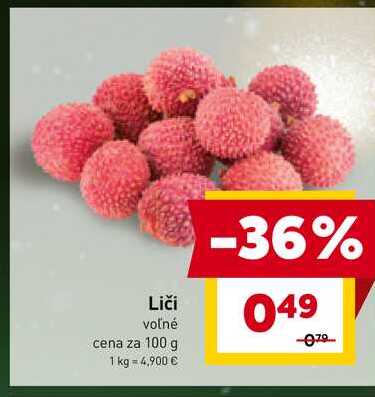 Liči voľné cena za 100 g 