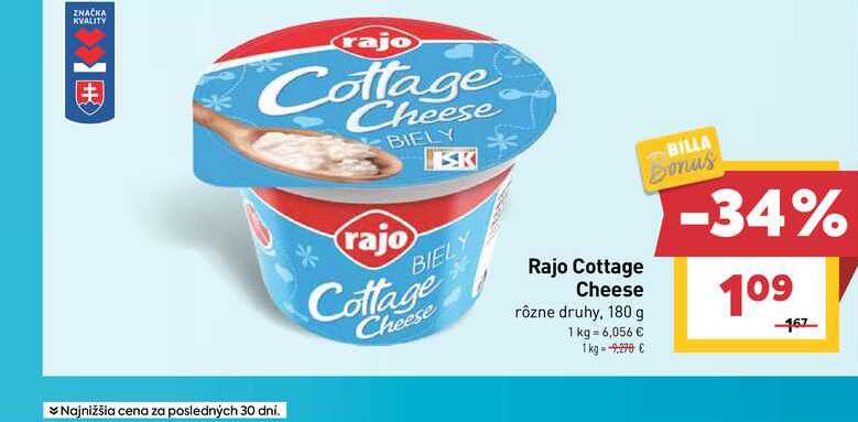 Rajo Cottage Cheese rôzne druhy, 180 g 