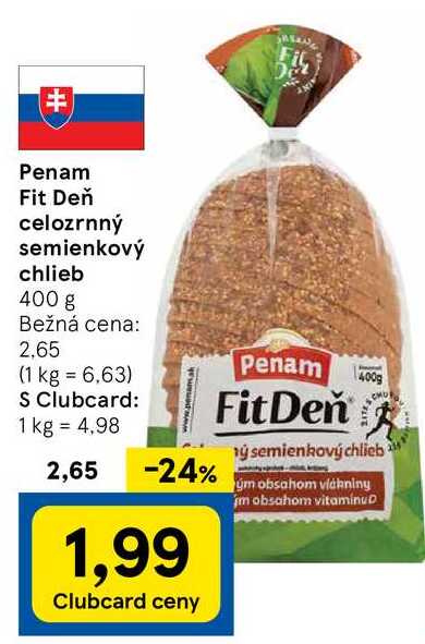 Penam Fit Deň celozrnný semienkový chlieb, 400 g 