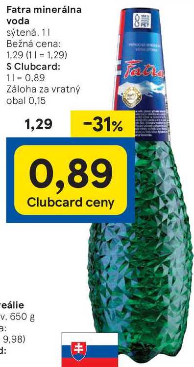 Fatra minerálna voda, 1 l