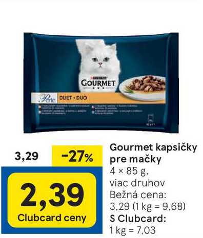 Gourmet kapsičky pre mačky, 4x 85 g