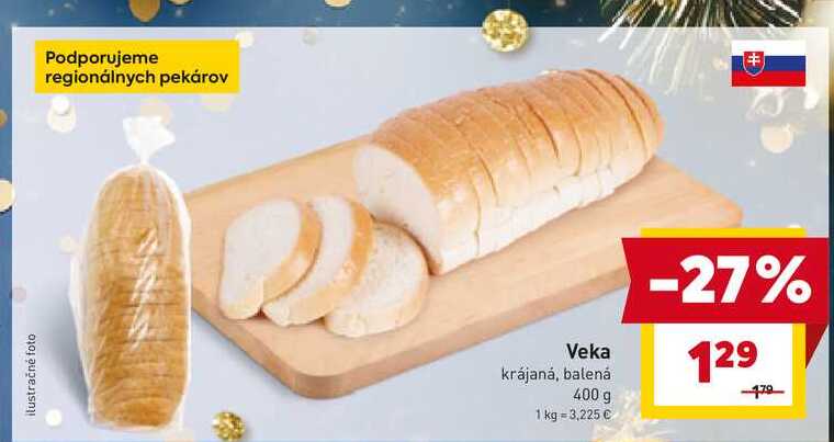 Veka krájaná, balená 400 g 