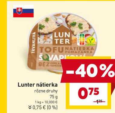 Lunter nátierka rôzne druhy 75g