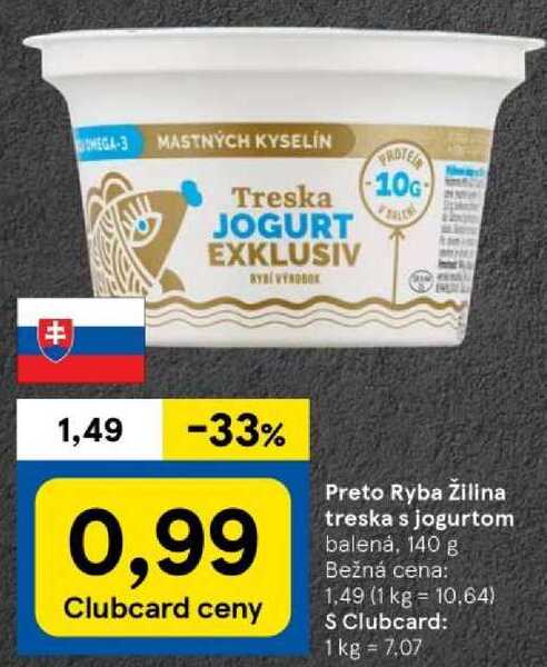 Preto Ryba Žilina treska s jogurtom, 140 g