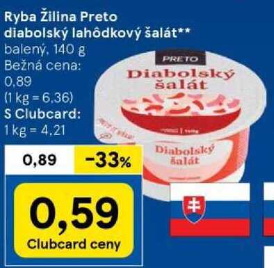 Ryba Žilina Preto diabolský lahôdkový šalát, 140 g