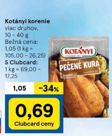 Kotányi korenie, 10-40 g